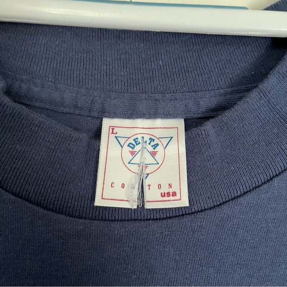 VTG KEY WEST FL DESTINATION TEE SOUVENIR GRAPHIC T SHIRT NAVY TEAL GREY LARGE - Picture 5 of 5